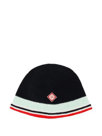 Casablanca crochet striped bucket hat - men - Cotton - M - Black