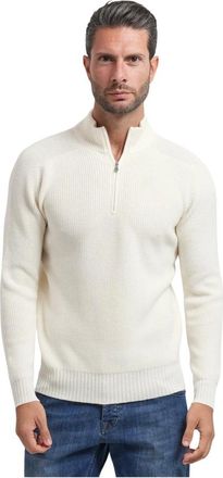 Gran Sasso Maglione con mezza zip - - Knitwear - Uomo - Bianco - XL