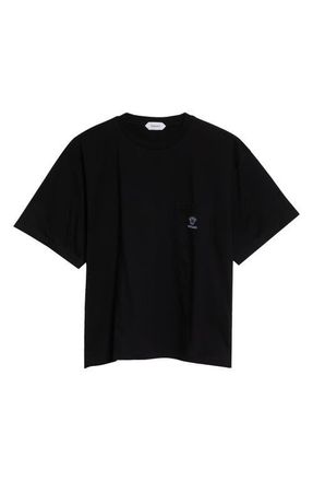 Versace Embroidered Cotton Jersey Pocket T-Shirt in Black at Nordstrom, Size Xx-Large