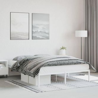Berkfield Home Metal Bed Frame White 150x200 cm King Size