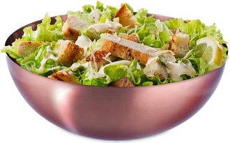 Relaxdays 4 Ensaladera De Acero Inoxidable, Frutero Cobrizo, Cuenco De Cocina, Bol Reposter&iacute;a, 5 L, Cobre