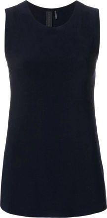 Norma Kamali Sleeveless Navy Top With Round Neckline And Structured Design