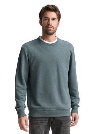 Tom Tailor Sweatshirt TOM TAILOR, Herren, Gr. XXL, blau (grau mint navy structure), Sweatware, Obermaterial: 60% Baumwolle, 40% Polyester, unifarben, regular fit