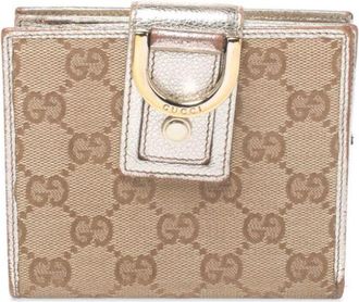 Gucci Abbey D-Ring compact wallet - women - Canvas/Fabric - One Size - Neutrals