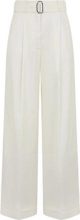 Moorer Lorian Wide Broeken - Dames - Wijde Broeken - Wit - XS - Polyester - Broeken