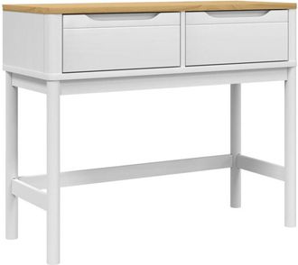 vidaXL Mesa consola FLORO madera maciza de pino blanco 89,5x36,5x73 cm vidaXL