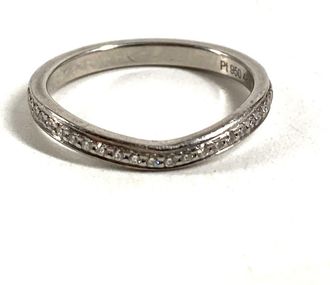 Cartier Silver Platinum 950 Band Ring (Pre-Owned)