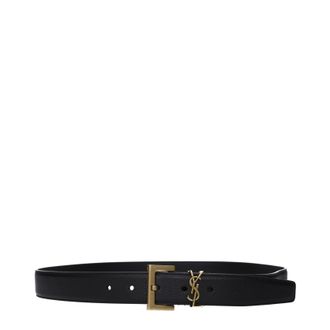 Saint Laurent Cassandre G&uuml;rtel Herren Leder Schwarz