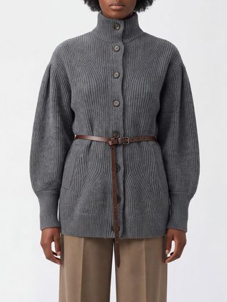Brunello Cucinelli Cardigan dolcevita in lana, cashmere e seta con cintura