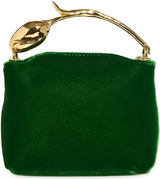 Erdem Micro Velvet Bloom Bag in Bottle Green at Nordstrom