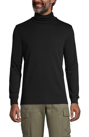 Lands End Cotton Supima Turtleneck in Black at Nordstrom, Size Xx-Large
