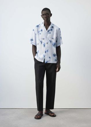 Mango Camicia regular fit stampa floreale blu - Uomo - XXL - MANGO MAN