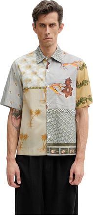Paul Smith Gedruid Katoenen Shirt - Heren - Korte mouwen Overhemden - Veelkleurig - M - Katoen - Overhemden