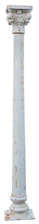 Biscottini International Biscottini - Columna De Fundici&oacute;n De Hierro Con Capital Acabado Con Efecto Blanco Envejecido Rigata
