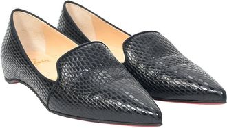 Christian Louboutin Womens Calfskin Leather Kashasha Lizard Embossed Ballet Flat (Authentic Pre-Loved)