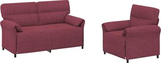 vidaXL Juego De Sof&aacute; 2 Uds. Rojo Vino Tela Vidaxl