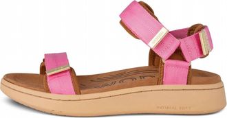 Woden Womens Line Sandal In Aurora Pink