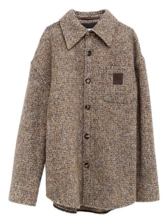 Loewe button-fastening shirt jacket - men - Fabric - 46 - Brown