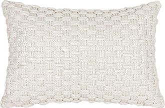 Foreside Home And Garden Knotted Filled Lumbar Pillow, 16 x 24 White at Nordstrom, Size Medium
