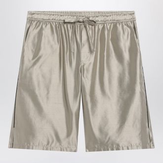 Dolce & Gabbana Bermuda shorts in beige silk satin