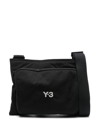 Yohji Yamamoto embroidered-logo cross body bag - unisex - Cotton/Polyester - OS - Black