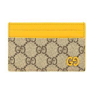 Gucci Wallets & Cardholders, male, Beige, Size: ONE SIZE GG Emblem Card Case with Wrist Strap