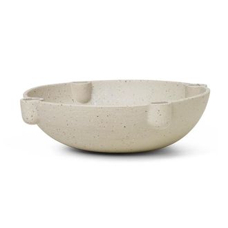 Ferm Living Bowl Keramik Kerzenst&auml;nder, &Oslash; 27 x H 6,8 cm, hellgrau