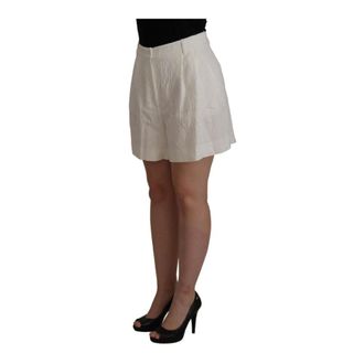 Dolce & Gabbana Casual Shorts, female, White, XL, White Textured Culotte Shorts