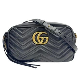 Gucci Pre-owned Cross Body Bags, female, Black, Size: ONE SIZE Pre-owned GG Marmont Shoulder bag