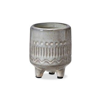 Tag Olema Carved Grey Glazed Terracotta Planter Decorative Use in White at Nordstrom