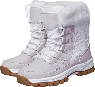 Generic Womens Winter Snow Boots Lace-Up Ankle Boots Fleece Lined Warm Non-Slip Sole Outdoor Hiking Casual High Top Shoes Ladies for Cold Weather size 5.5