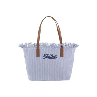 MC2 Saint Barth Tote Bags, female, Blue, Size: ONE SIZE City Bag Mid Fringe