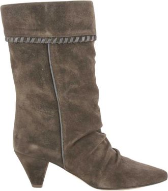 Gianmarco F. Aw 072 Hoge laarzen - Dames - Laarzen met Hak - Bruin - 39 EU - Denim - Schoenen
