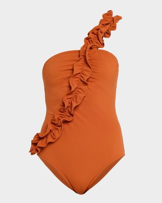 Ulla Johnson Capri Asymmetric One-Piece Swimsuit