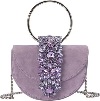 Alma En Pena Maan Flap Clutch Tas - Dames - Handtassen - Paars - ONE Size - Leer - Tassen