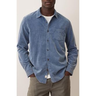 Marine Layer Lightweight Corduroy Button-Up Shirt in Indigo at Nordstrom, Size X-Large
