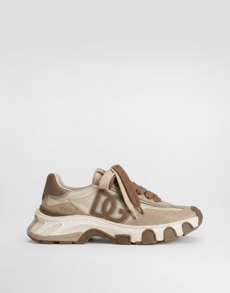 Dolce & Gabbana Dg Country Road Nylon And Leather Sneakers - Man Multicolor 41.5