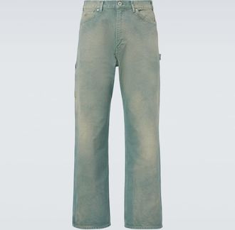 Auralee Pantaloni regular in cotone a vita media