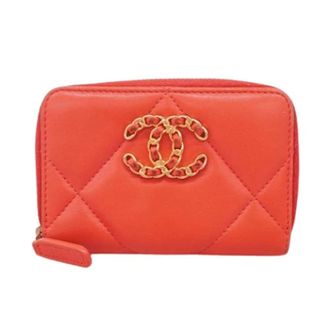 Chanel Pre-owned Wallets, female, Orange, Size: ONE SIZE Pre-owned Coin purse/coin case