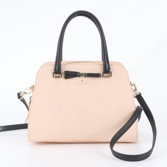Kate Spade New York Black Light Pink Leather Handbag Shoulder Bag Tote Bag (Pre-Owned)