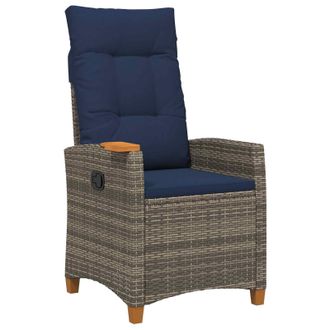 vidaXL Silla Reclinable Con Bandeja Para T&eacute; Con Coj&iacute;n 62 X 64 X 112 Cm Vidaxl