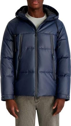 Karl Lagerfeld Hooded Puffer Jacket in Navy at Nordstrom Rack, Size Xx-Large