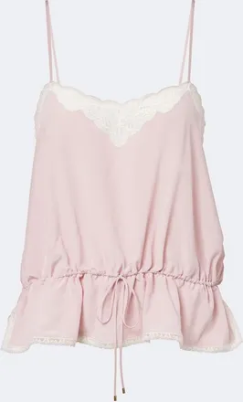 Chlo&eacute; Chlo&eacute; Lace-trimmed silk cr&ecirc;pe de chine camisole
