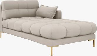 BLOOMINGLOFT Design Chaiselongue Mamaia Strukturstoff Beige