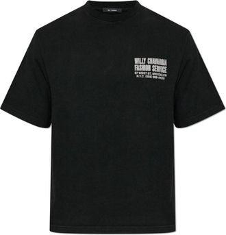 Willy Chavarria Fashion Services Standard Tee - Heren - T-shirts - Zwart - M - Katoen - Tops