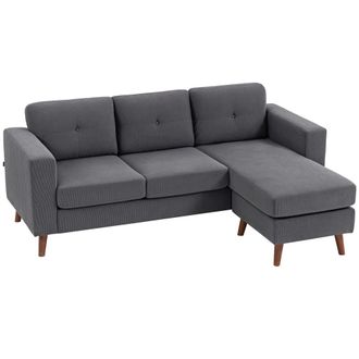 HOMCOM Sof&aacute; chaise longue 192x137x84 cm gris oscuro
