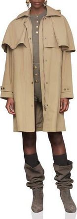 Avec Les Filles Hooded Cape Raincoat in Wheat at Nordstrom Rack, Size Medium