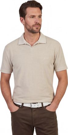 Genti Korte mouw v-hals Genti polo beige