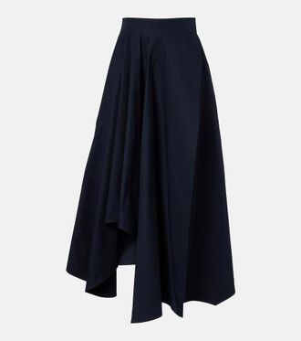 Givenchy Asymmetric cotton poplin maxi skirt