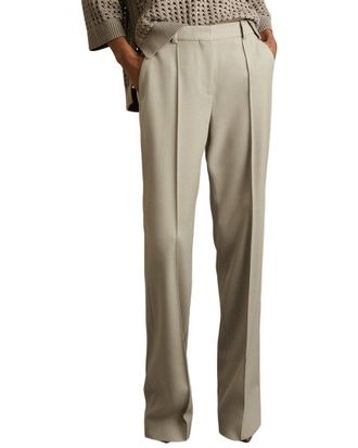 Reiss Brittany Textured Wool-Blend Straight Leg Trouser